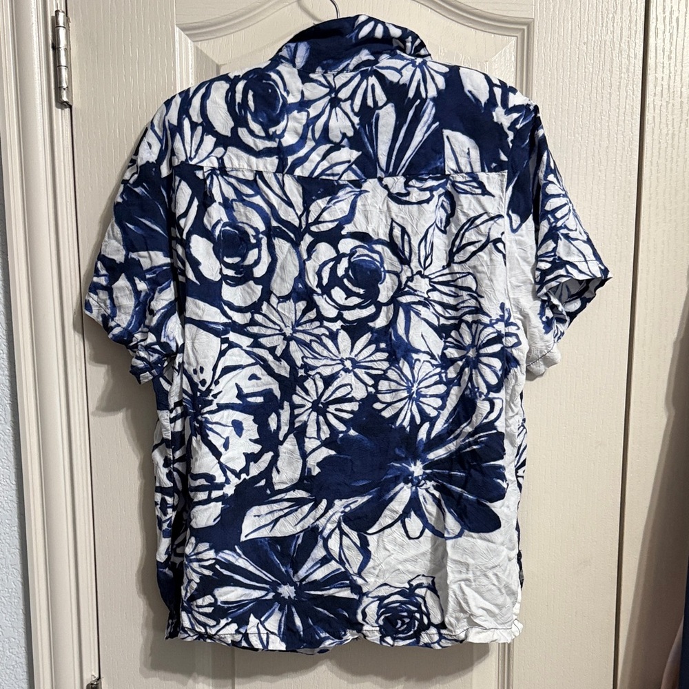Jams World Hawaiian Floral Short Sleeve Button Up Summer Resort Vacation USA - Picture 3 of 6